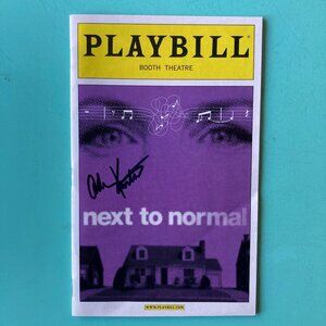 Adam Kantor (Only) Signed Playbill next to normal Marin Mazzie Diagonal Crease
